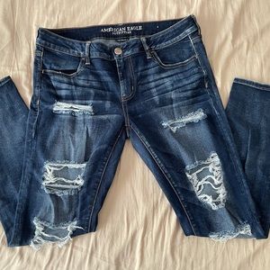 AEO Dark Wash Super Low Jegging